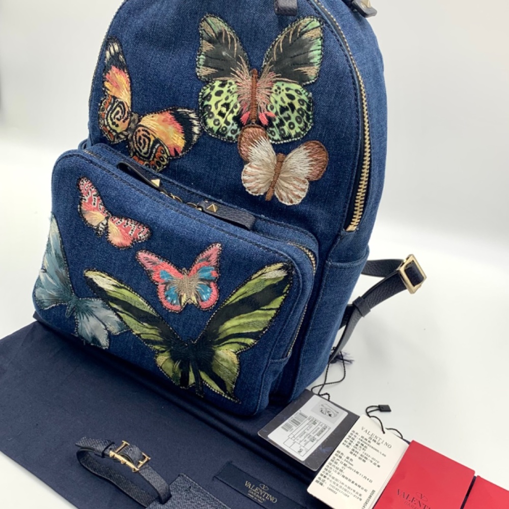 Valentino denim butterfly backpack BNWT